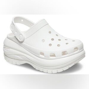 NWT CROCS Women's Classic Mega Crush White Clogs